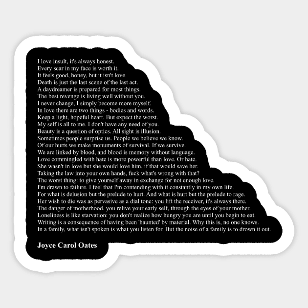 Joyce Carol Oates Quotes Sticker by qqqueiru